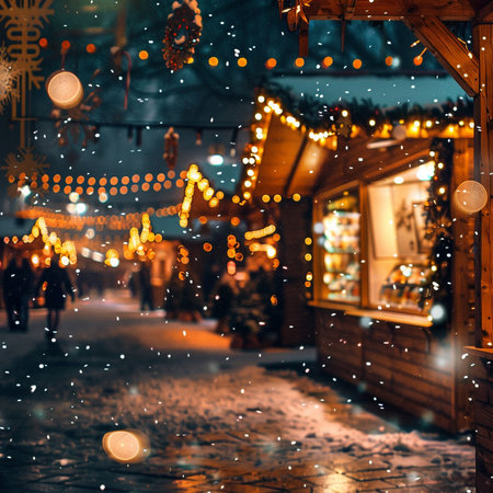 Christmas market in the old town of Gdansk, Poland.の素材