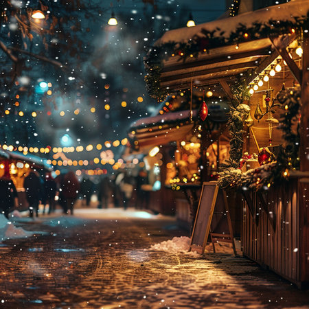 Christmas market on the street in the old town of Riga, Latviaの素材