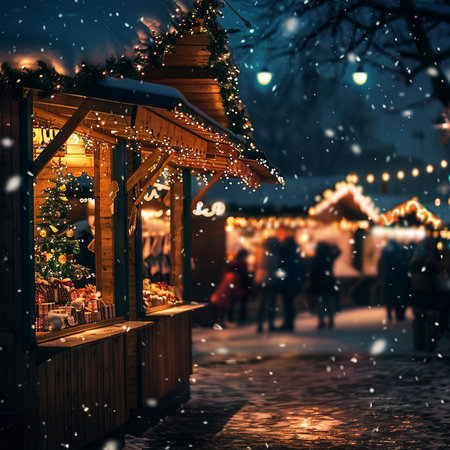 Christmas market in Riga, Latvia. Christmas market with christmas decorations.の素材