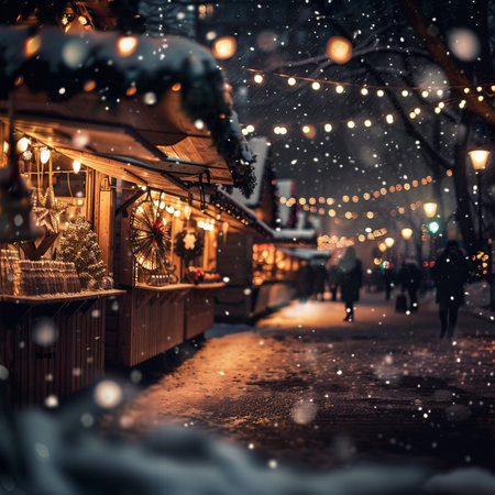Christmas market in the old town of Gdansk, Poland.の素材