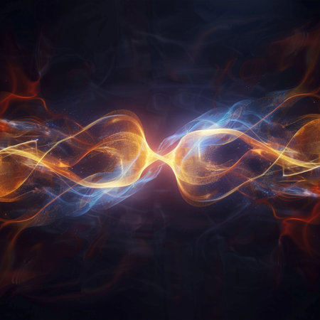 abstract background of colored smoke in the form of an infinity signの素材