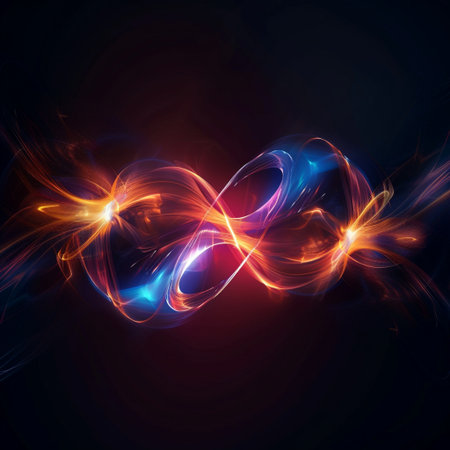 Abstract background, futuristic wavy illustration, computer-generated image.の素材