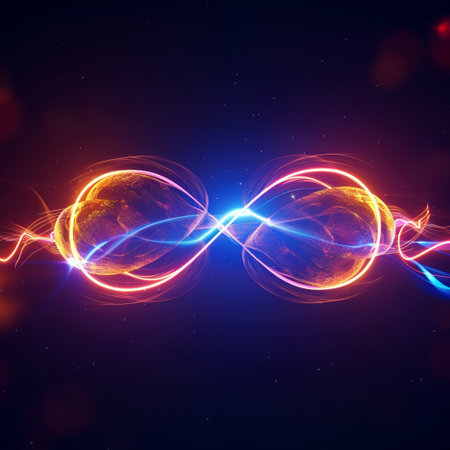 Abstract background with glowing particles. 3d rendering, 3d illustration.の素材