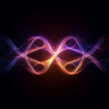 Abstract background, shiny space, futuristic wavy illustration eps10の素材