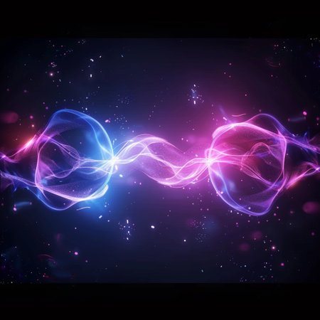 Abstract background, shiny space, futuristic wavy illustration eps10の素材