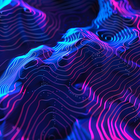 Abstract wavy background. 3d rendering, 3d illustration.の素材