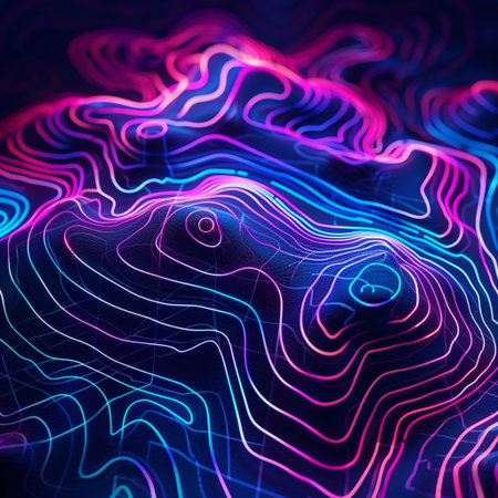 Futuristic abstract background with glowing lines. 3d rendering.の素材