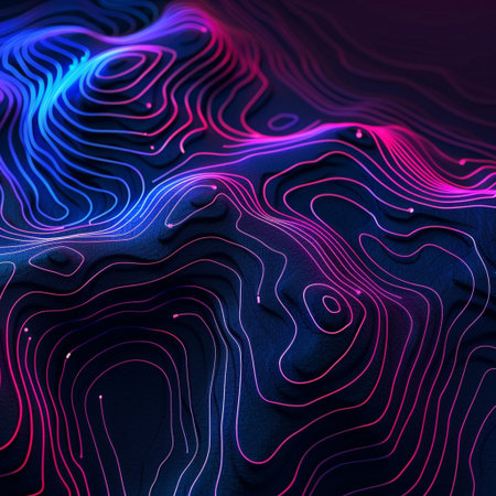 Abstract background with wavy lines. 3d rendering, 3d illustration.の素材