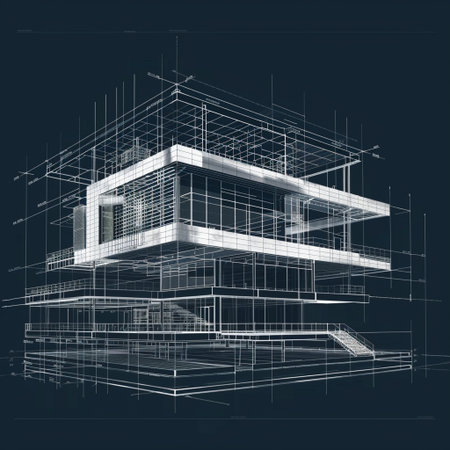 Abstract architectural 3D construction, modern architecture. Architectural project.の素材