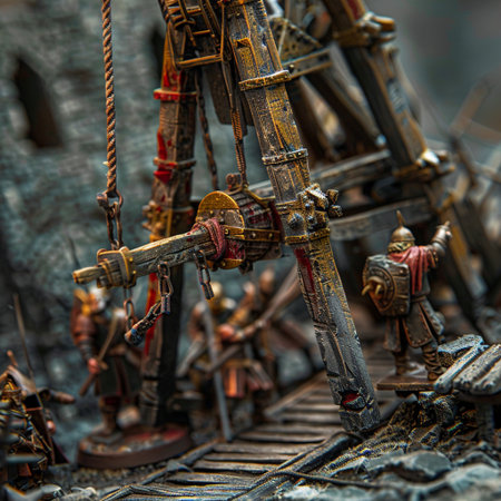 Medieval battle scene, detail of a medieval battle scene, close upの素材