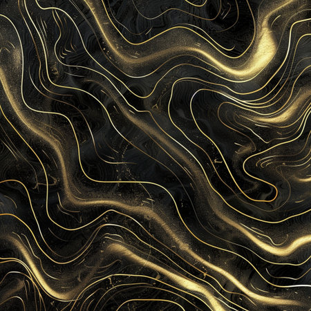 Seamless marble texture with golden lines. Luxury marble background.の素材