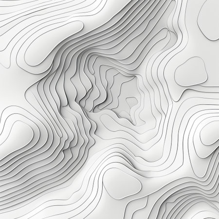 3d abstract background with white paper cut shapes. Vector illustration.の素材