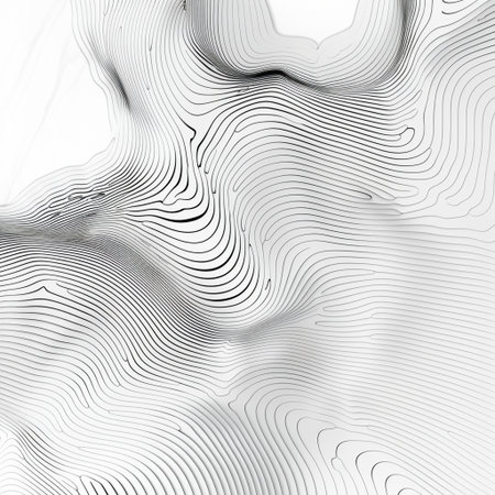 abstract black and white background with smooth lines. 3d renderingの素材
