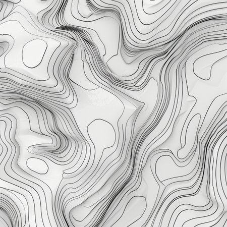 Abstract wavy background with black and white lines. 3d renderの素材