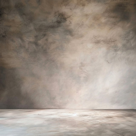 Empty room with concrete wall and floor. Background and texture for design.の素材