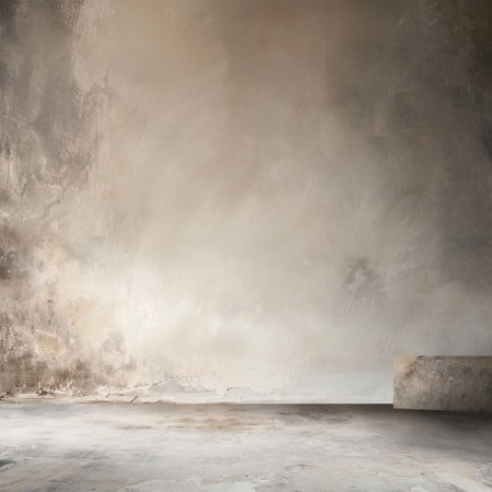 Grungy concrete wall and floor as background. 3D renderingの素材