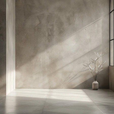 Interior of modern living room with concrete wall and wooden floor. 3d renderの素材