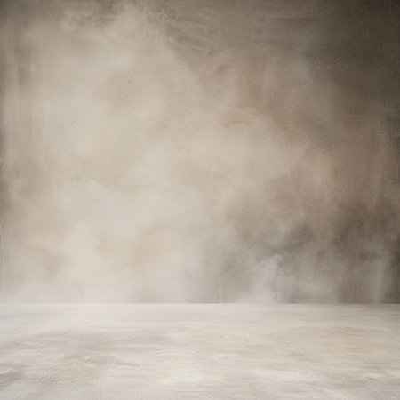 Grungy concrete wall and floor as background. 3D renderingの素材