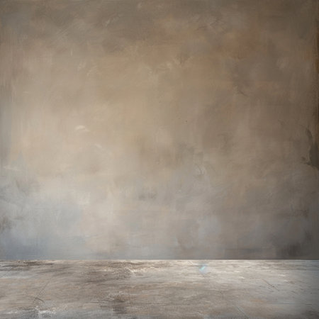 empty room with concrete wall and floor, 3d rendering. Computer digital drawing.の素材