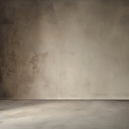 empty room with grunge wall and concrete floor, interior design conceptの素材