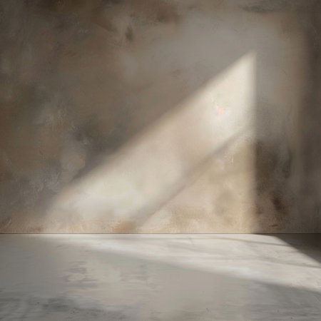 Empty room with light and shadow on the wall. 3d renderingの素材