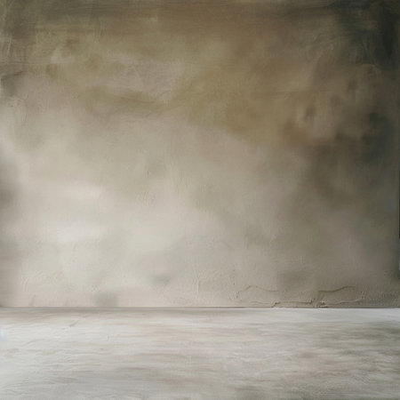 empty room with concrete wall and cement floor, interior design concept.の素材