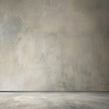 Grungy concrete wall and floor as background, 3D renderingの素材