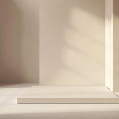 Abstract background, empty podium for product presentation. 3D rendering.の素材