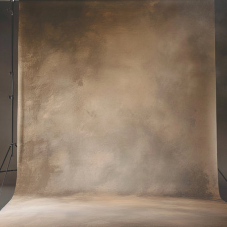 3d rendering of an empty room with a concrete floor and a spotlightの素材