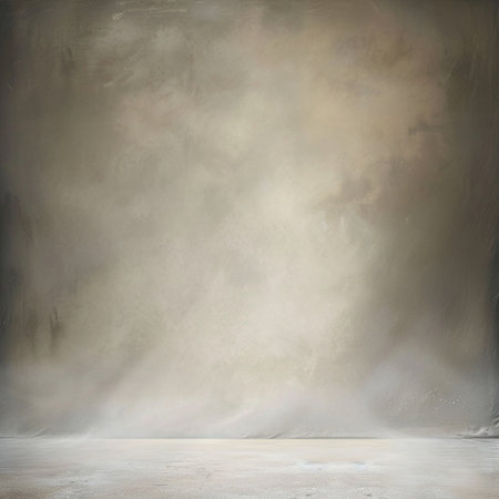 empty room with concrete wall and floor, grunge background, 3d renderの素材