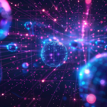 abstract technology background, 3d rendering, computer digital illustration.の素材