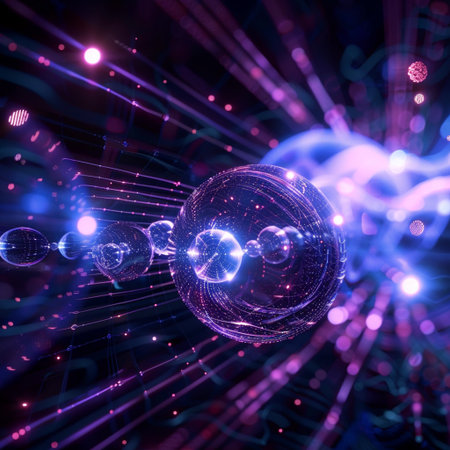 Abstract background. luminous swirling. Elegant glowing circle. Sparking particle. Space tunnel. Glossy jellyfish. Colorful ellipse. Glint sphereの素材