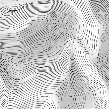 Abstract background with wavy lines. Vector illustration. Monochrome texture.の素材
