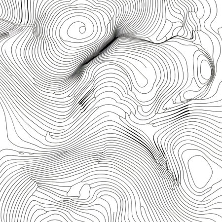 Abstract background with wavy lines. Black and white vector illustration.の素材