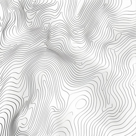 Topographic map contour lines on white background. Vector illustration.の素材