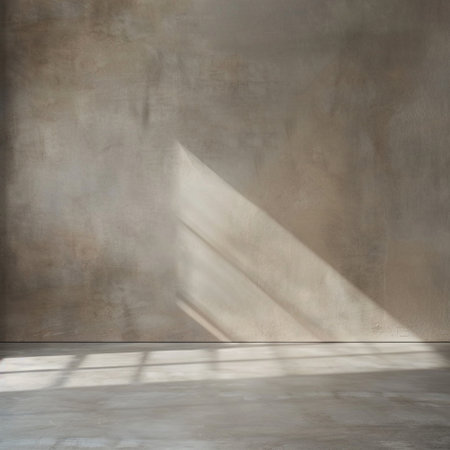 Empty room with concrete wall and shadow of sunlight. 3d renderingの素材