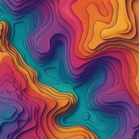 Abstract 3d papercut background. Colorful carving art. Vector illustration.の素材