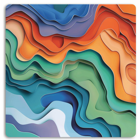 3D abstract paper art style, design layout for business presentations, flyers, posters, printsration, cards, brochure cover. Paper cut background. Abstract realistic paper cut shapesの素材