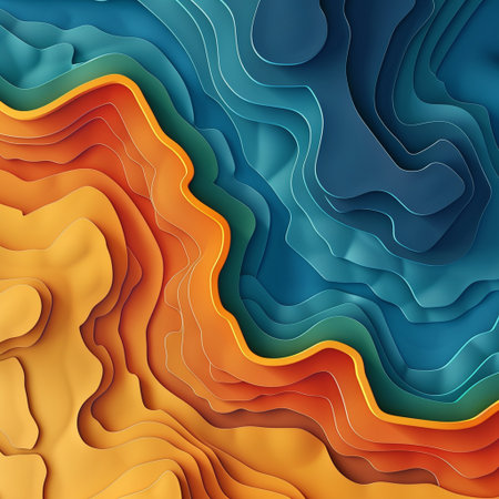 Abstract 3d paper cut background. Colorful carving art. Vector illustration.の素材