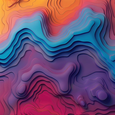 Abstract topographic contour maps with folovin elevation lines and clean moder design.の素材