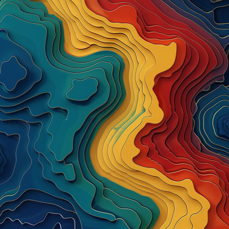 Abstract topographic contour maps with folovin elevation lines and clean moder design.の素材