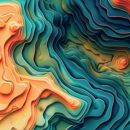 Abstract topographic contour maps with folovin elevation lines and clean moder design.の素材