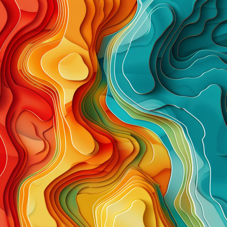 Abstract topographic contour maps with folovin elevation lines and clean moder design.の素材