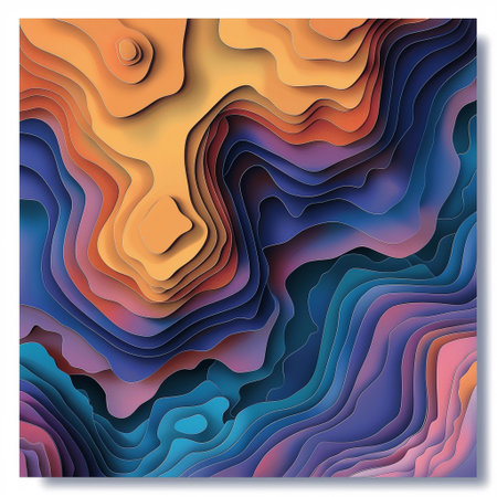 Abstract topographic contour maps with folovin elevation lines and clean moder design.の素材