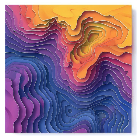 Abstract paper cut background. Vector illustration. Colorful paper cut layers.の素材