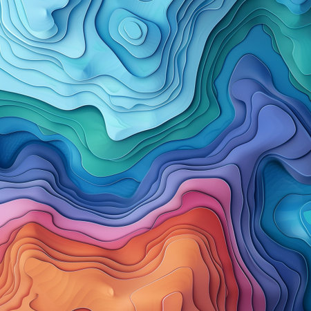 3d abstract paper cut background. Colorful paper cut layers.の素材