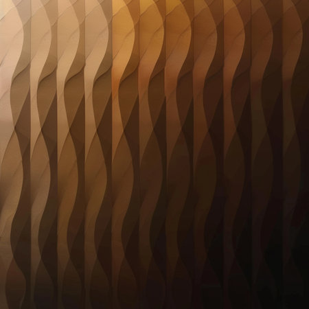 Abstract background with wavy lines in brown colors. Vector illustration.の素材
