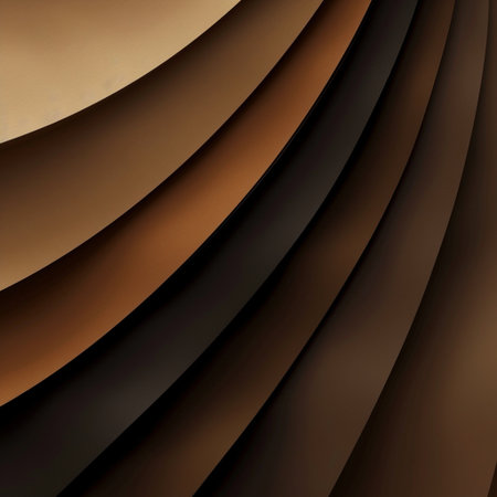 Abstract background with curved lines. Brown and black colors. 3d renderの素材