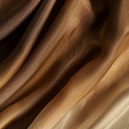 Brown satin fabric as background texture. Close-up image.の素材