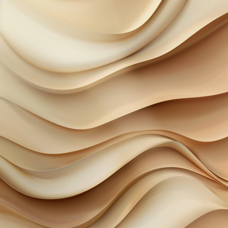 abstract background with smooth wavy lines in beige and brown colorsの素材
